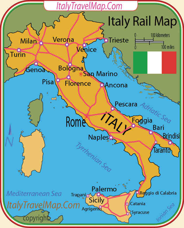 Italy Train Routes